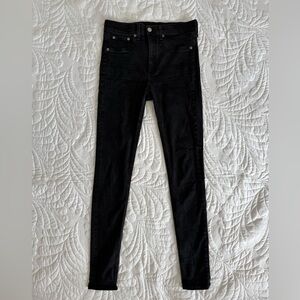 rag & bone Jet Black High Rise Skinny Jeans